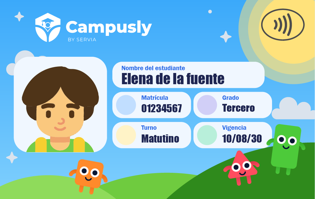Credencial escolar Campusly con NFC